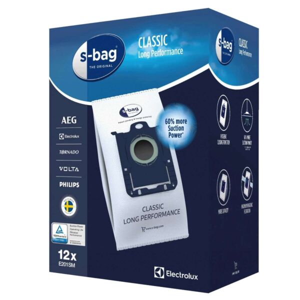 Worki s-bag E201SM Electrolux Classic Long Performance 12 szt - obrazek 1